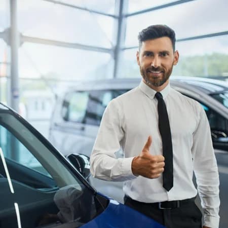 A happy customer selling their car